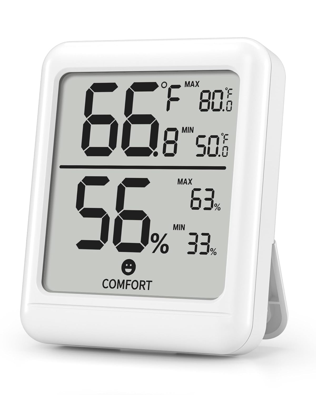 BN-LINK Digital Hygrometer Indoor Room Thermometer, Accurate Temperature and Humidity Meter with Large LCD Monitor for Home, Bedroom, Terrarium, Incubator, Greenhouse, 1 Pack