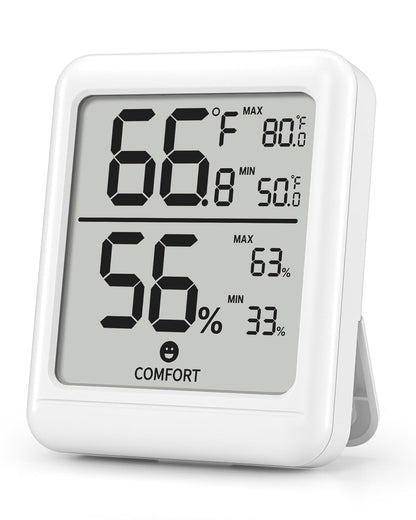 BN-LINK Digital Hygrometer Indoor Room Thermometer, Accurate Temperature and Humidity Meter with Large LCD Monitor for Home, Bedroom, Terrarium, Incubator, Greenhouse, 1 Pack