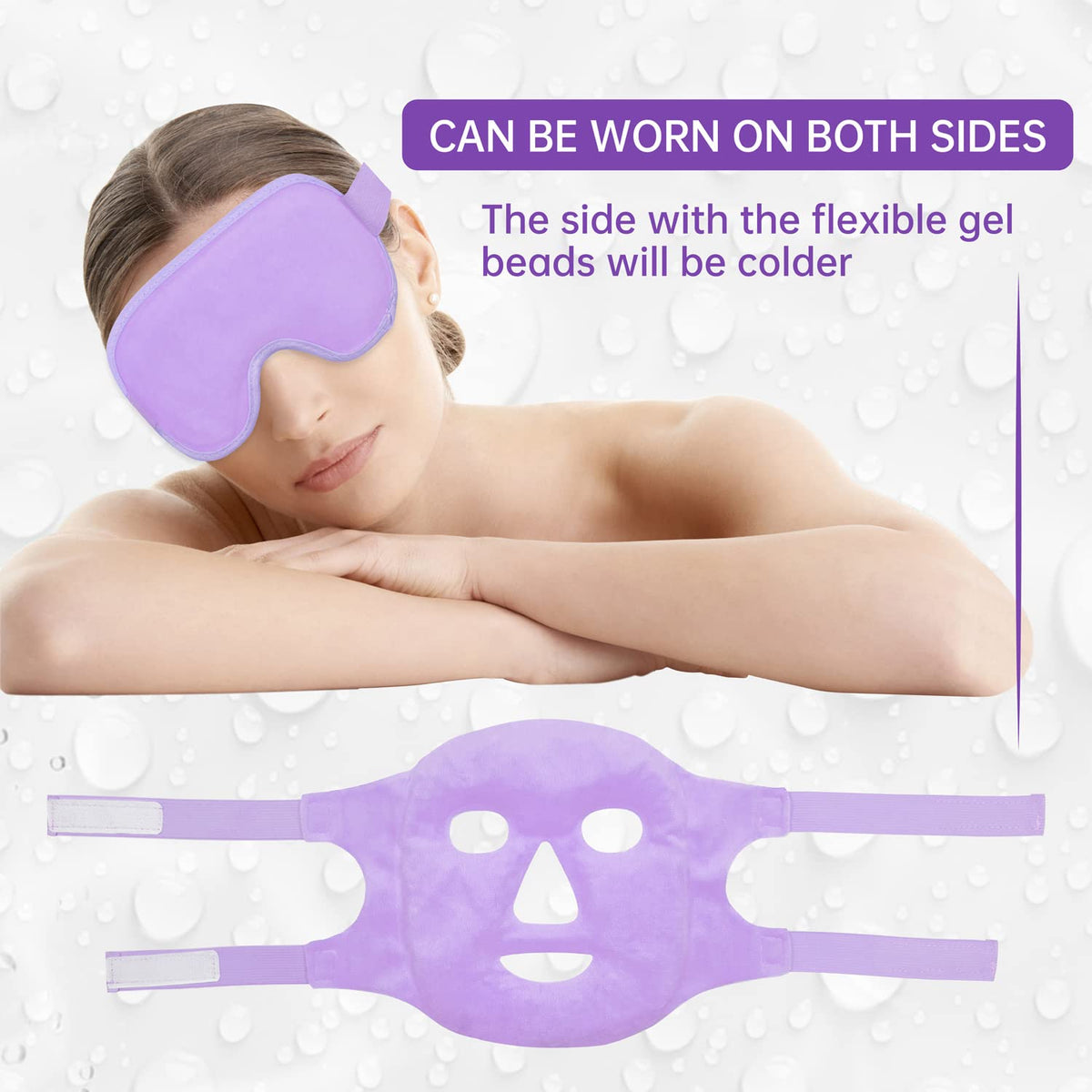 ZNÖCUETÖD Cold Face Ice Mask Facial Ice Pack, Hot Cold Compress for Face