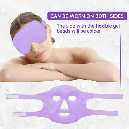 ZNÖCUETÖD Cold Face Ice Mask Facial Ice Pack, Hot Cold Compress for Face