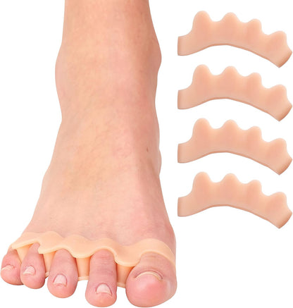 ZenToes Silicone Toe Spacers and Separators for Correct Toe Alignment, Bunion Relief, Hammertoe Straightener, Gel Orthopedic Corrector – 1 Pair (Black)