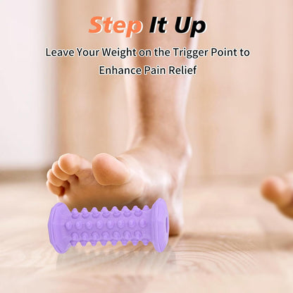 Foot Massager Roller for Plantar Fasciitis, Portable Reflexology Tool | Deep tissue massage for feet, calf, arch and heel pain. for plantar fasciitis relief, home, office and travel use