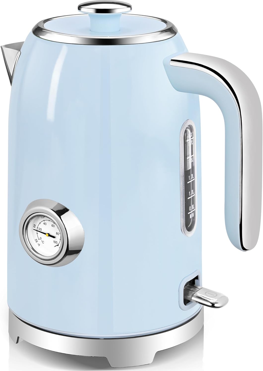 SUSTEAS 57oz Electric Kettle with Thermometer, Hot Water Pot, Retro Green