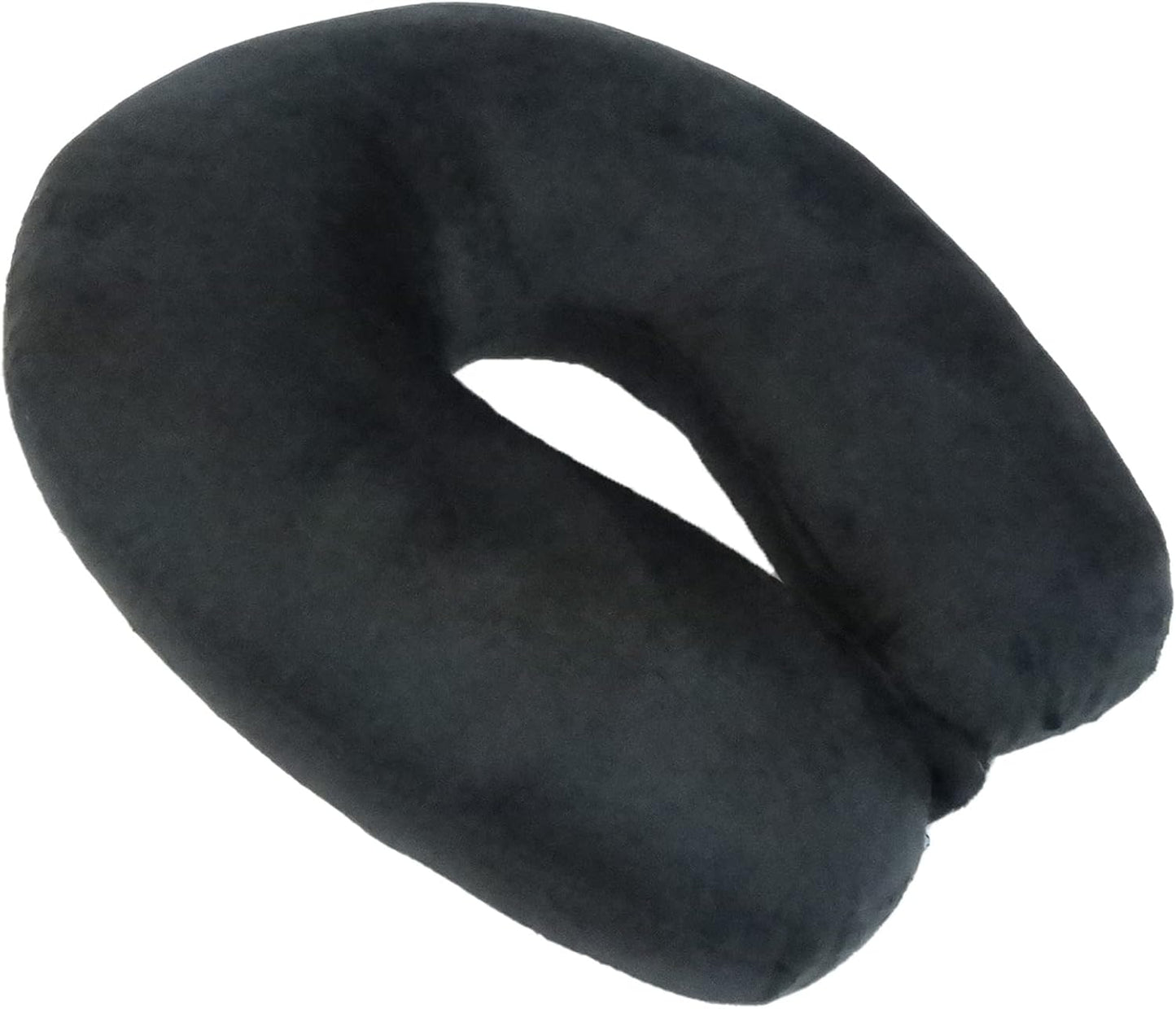 Wolf Essentials Adult Fleece Travel Neck Pillow for Airplane, Charcoal