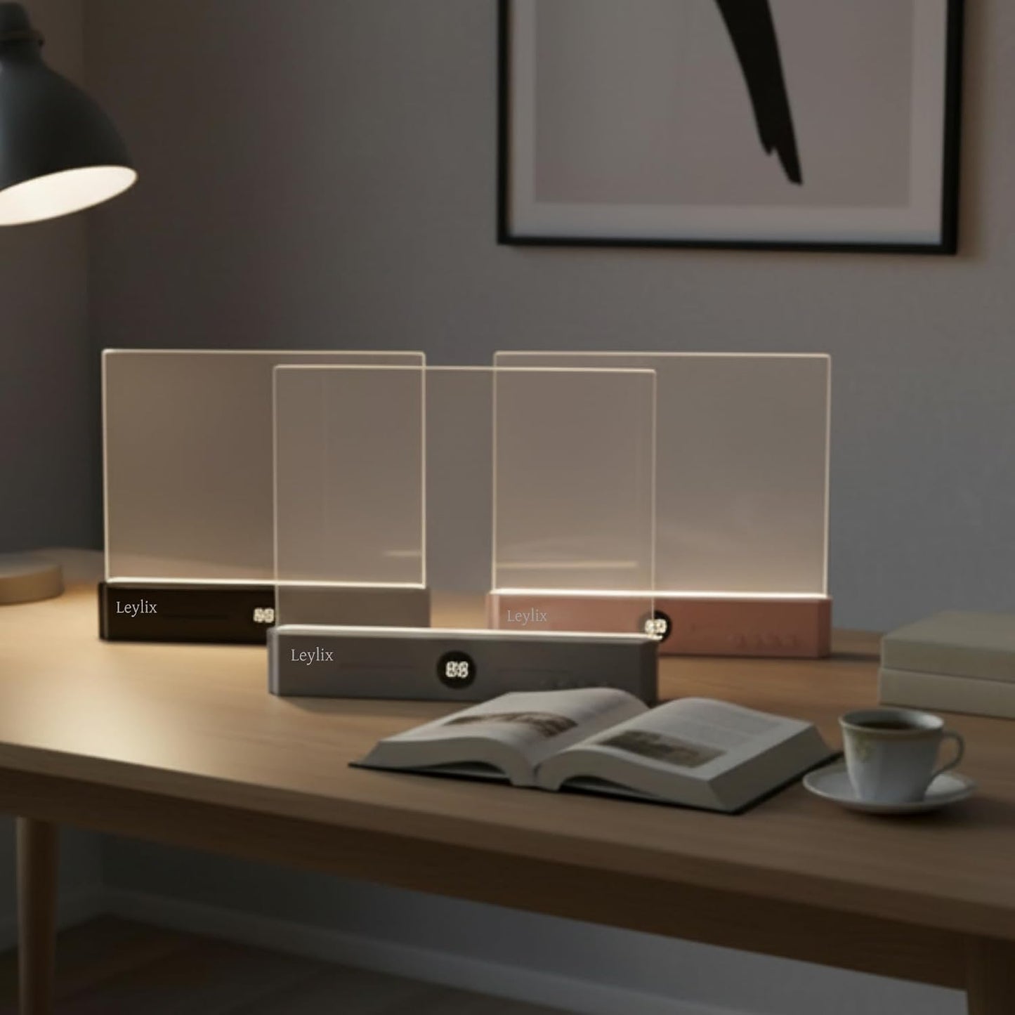 LED Flat Book Light for Reading at Night in Bed, Black