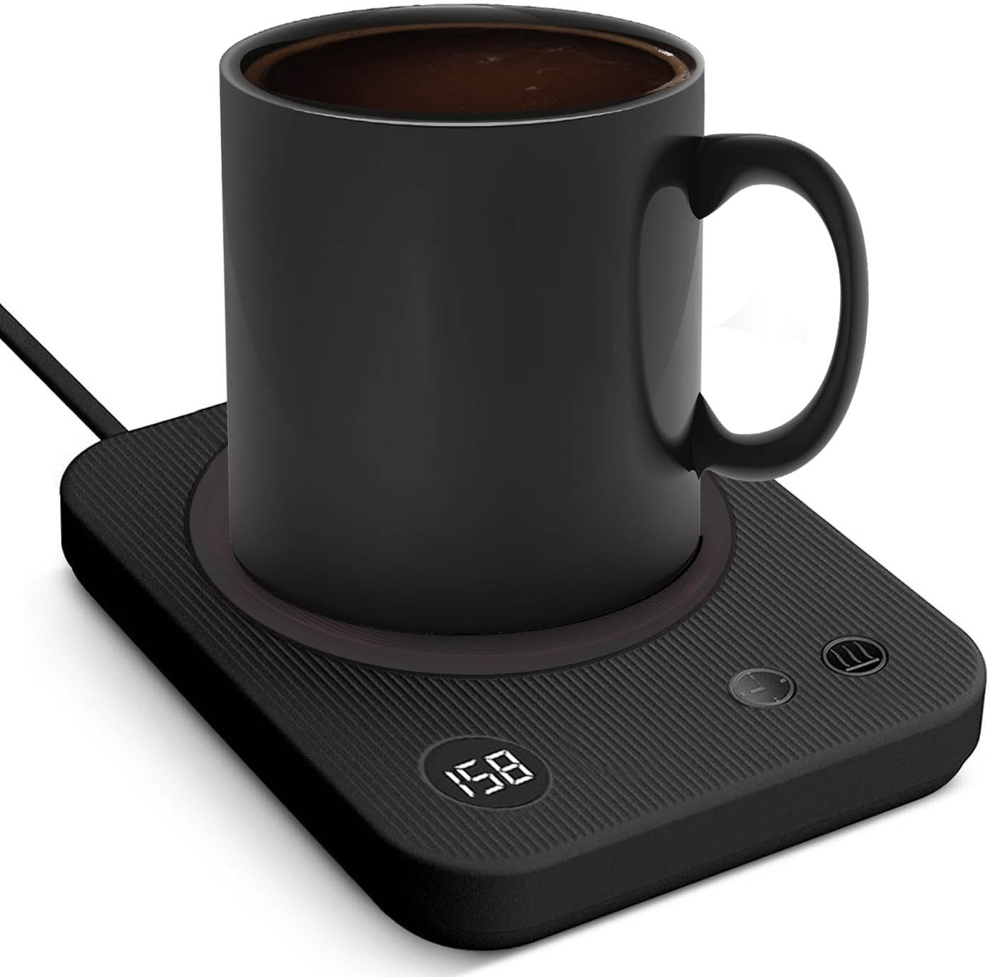 Coffee Mug Warmer, Smart Candle Warmer, Electric Cup Warmer with Aluminum Metal Panel for Office, Desk Accessories, Electric Beverage Warmer for Cocoa, Milk, Coffee Gifts for Dad