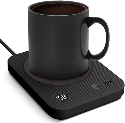 Coffee Mug Warmer, Smart Candle Warmer, Electric Cup Warmer with Aluminum Metal Panel for Office, Desk Accessories, Electric Beverage Warmer for Cocoa, Milk, Coffee Gifts for Dad