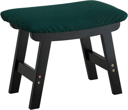 Foot Stool Ottoman Foot Rest Under Desk,Small Stool for Living Room, Bedroom and Kitchen (Brown Legs - Beige Stool Surface)