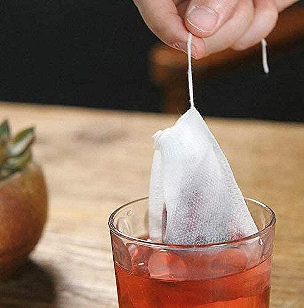 TamBee 100 Pack Disposable Tea Filter Bags Tea infusers 4" x 6" Empty Muslin Drawstring Seal Filter Tea Bags Drawstring Herb Loose Tea bag for Brew Tea Cold Brew Coffee（4" x 6" /10 x 15cm）