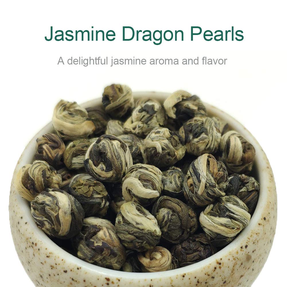 FullChea - Jasmine Pearl Tea, Jasmine Loose Leaf Green Tea 4oz / 113g