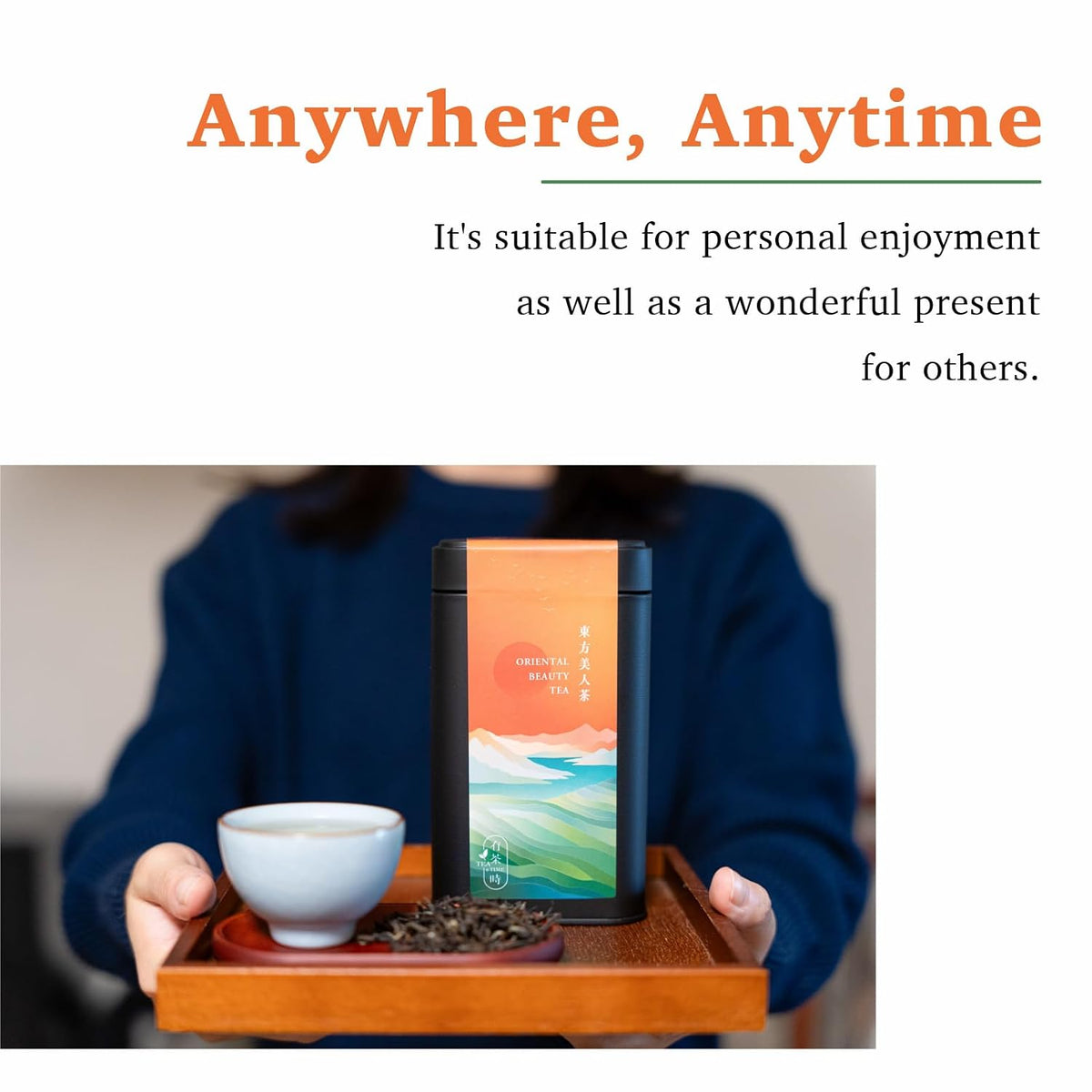 TEA & TIME Oriental Beauty Tea, Oolong Tea Loose Leaf, Premium Chinese Tea, Taiwan Origin (75g / 2.64oz)