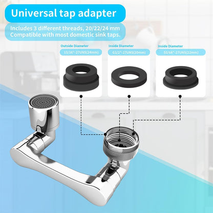 1080° Swivel Faucet Extender, Sliver, 2 PCS