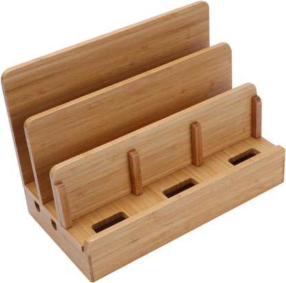 Xmas Bamboo Charge Station Docking Organizer, Cellphone Holder