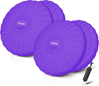 kisnbld Wobble Cushion, Extra Thick Wiggle Seat for Sensory Kids, Non-slip Balance Disc with Inflation Pump for Adults Core Strength, Posture Improvement & Physical Therapy (13.5in/34cm)
