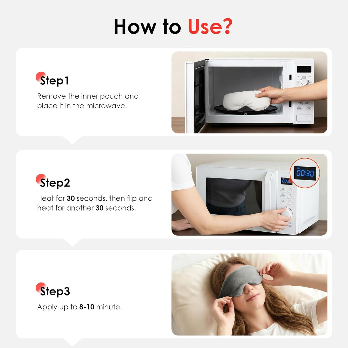 Akakios Heated Eye Mask for Dry Eyes, Microwavable Moist Heat Weighted Eye Masks Warm Compress for Dark Circles and Puffiness, Relief Stye Treatment, with Washable Cover(Pink)