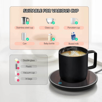 Candle Warmer & Coffee Mug Warmer, Electric Coffee Warmer with Aluminum Metal Panel, 131℉ Beverages Coffee Warmer for Heating Candle, Coffee, Milk, Tea, Cocoa, Gifts for Coffee Lovers