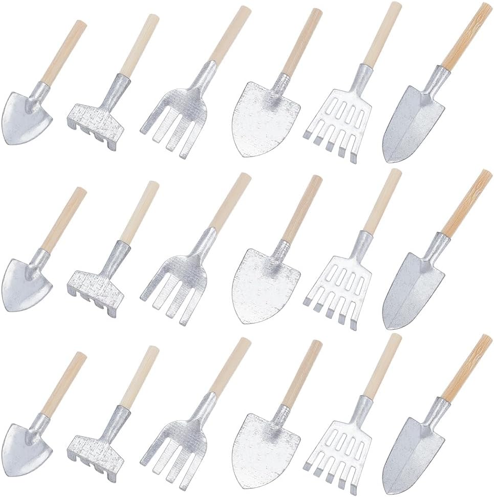 WEBEEDY 18 Pcs Mini Zen Garden Tools Rake Set 6 Styles Small Zen Sand Garden Accessories Tabletop Miniature Gardens Tools for Home Office Desk Christmas Decoration Meditation and Relaxation