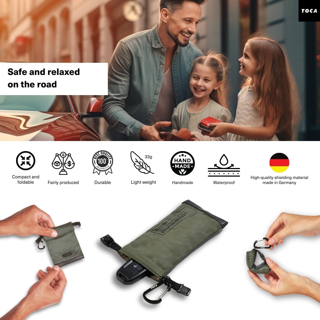 TOCA Faraday Pouch and Security Bag for Smartphones, GPS, RFID, Data Blocker, Shielding Purse, Travel, Anti-Hacking & Anti-Tracking, Privacy Protection Black