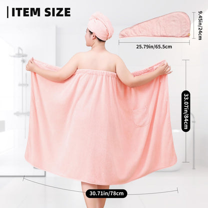 Towel Wrap for Women, Women'S Soft Wrap Towel Full Length，Bath Robe After Shower Female Plush Long，Spa Bathrobes Lightweight