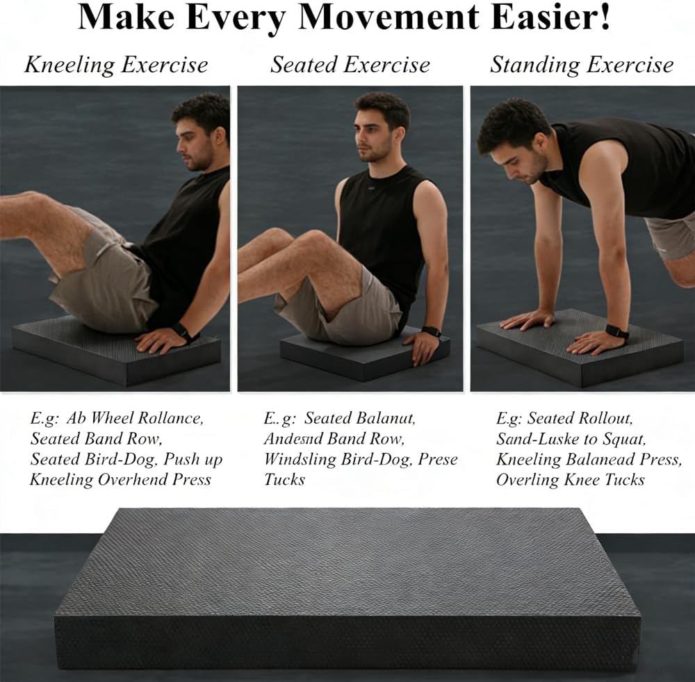 High-Density Balance Pad, Extra Large Balance Pad for Physical Therapy, TPU Foam Balance Board for Rehabilitation Stability Workout Knee and Ankle Exercise