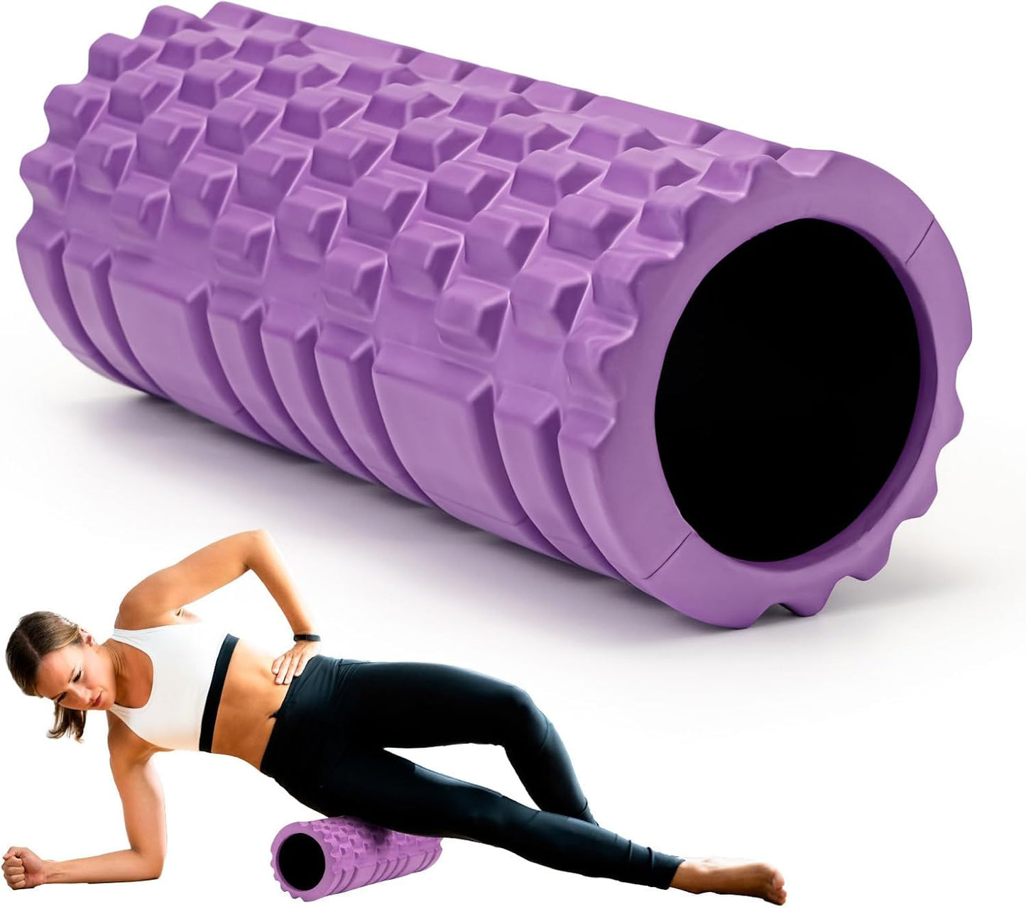 Krightlink Foam Roller High Density 13" Patented Exercise Roller for Deep Tissue Muscle Massage, Muscle Massage and Myofascial Trigger Point Release, Relieves Muscle Pain, Improves Mobility (Orange)