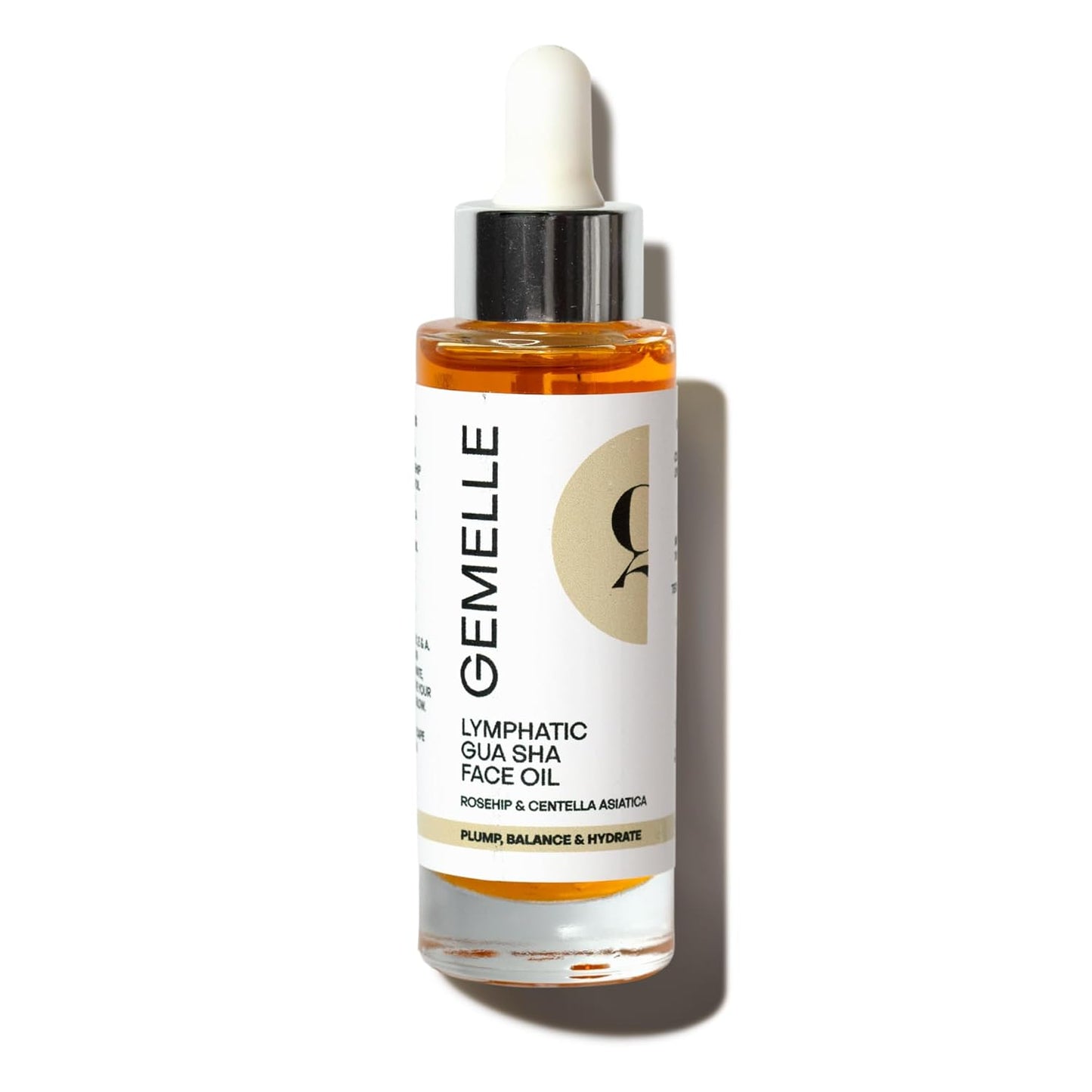 GEMELLE Lymphatic Gua Sha Face Oil | 10x Award Winner | Vitamin C,E & A | Detox, Plump, Sculpt, Hydrate | High-Altitude Rosehip | Natural Botanical for Gua Sha Facial Tools, Lymphatic Drainage - 15ml