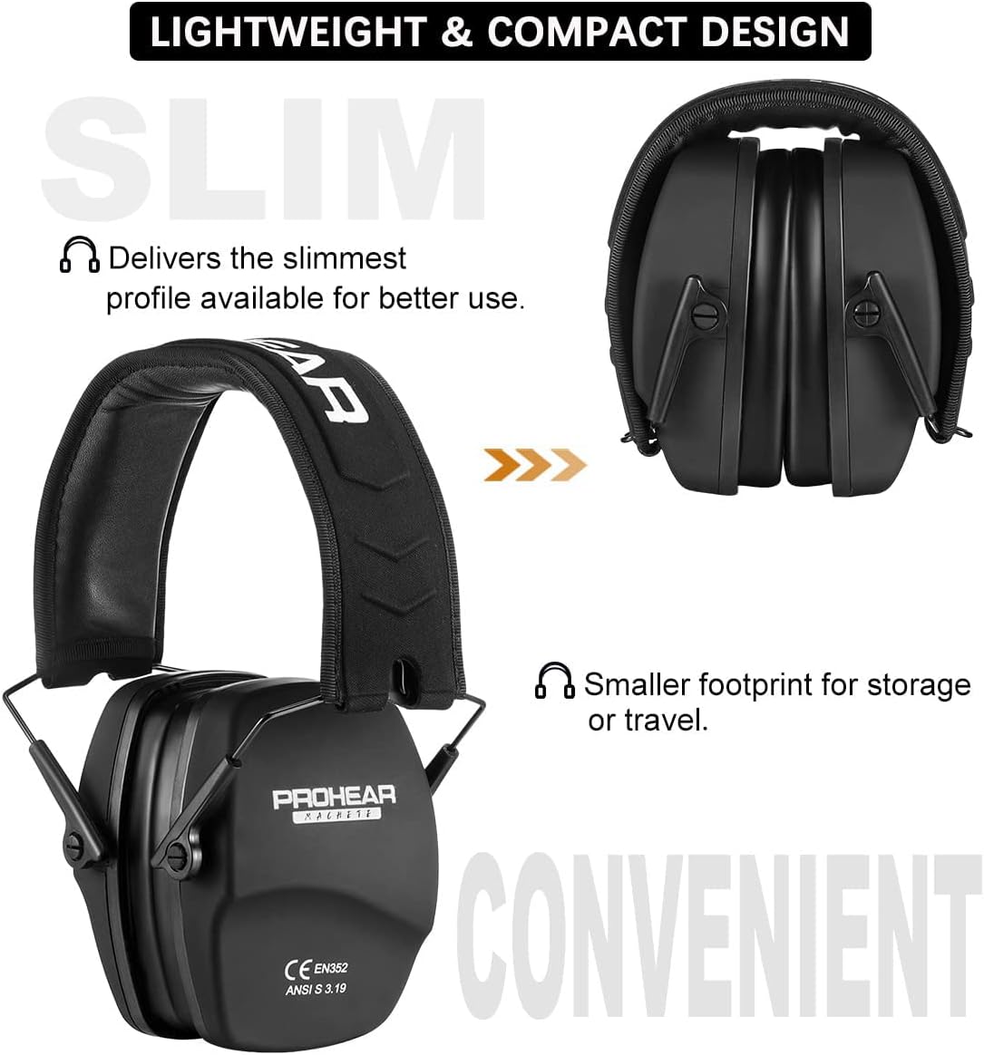PROHEAR 016 Shooting Ear Protection Earmuffs 2 Pack, NRR 26dB for Gun Range, Hunting -Black and Green