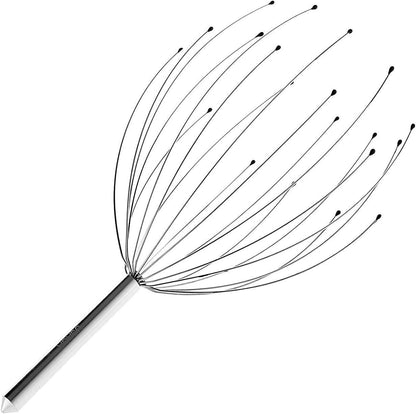 USAGA Head Massager Scalp Massager 20 Fingers Head Scratcher, Stocking Stuffers Gift for Scalp Body Relaxing (Black & Black)