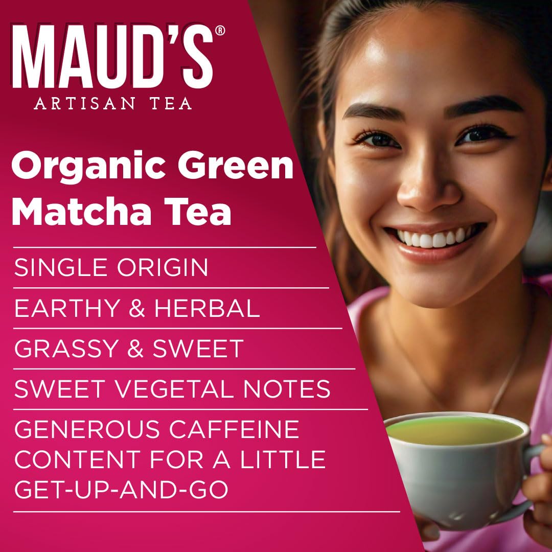Maud's Organic Chamomile Lavender Tea Pods, 24 ct, Single Serve Pods – 100% Gourmet Blended Tea Leaves, Compatible with Keurig K Cups Maker