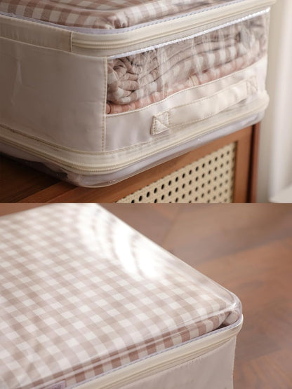 CoiiJoii 3 Pack Sheet Organizers And Storage, Double Side Clear Hard Shell Window. Expandable Blanket Storage Bags, Large Stackable Closet Storage Bins.