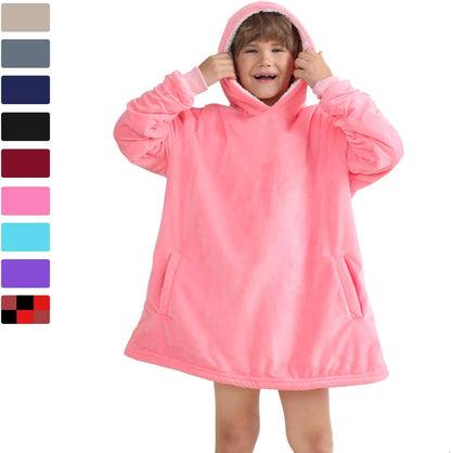 LetsFunny Blanket Hoodie,Oversized Wearable Sherpa Fleece Blanket Sweatshirt,Super Soft Warm Cozy with Giant Pocket,Gifts for Women Men Adults Teenagers, One Size Fits All