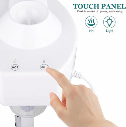 Winado 2 in 1 Facial Steamer with 5X Magnification Light, Deep Cleaning for Personal Skin Care, Beautician Steamer Professional Humidifier Facial Spa Mist Steam for Home & Beauty Salon, White