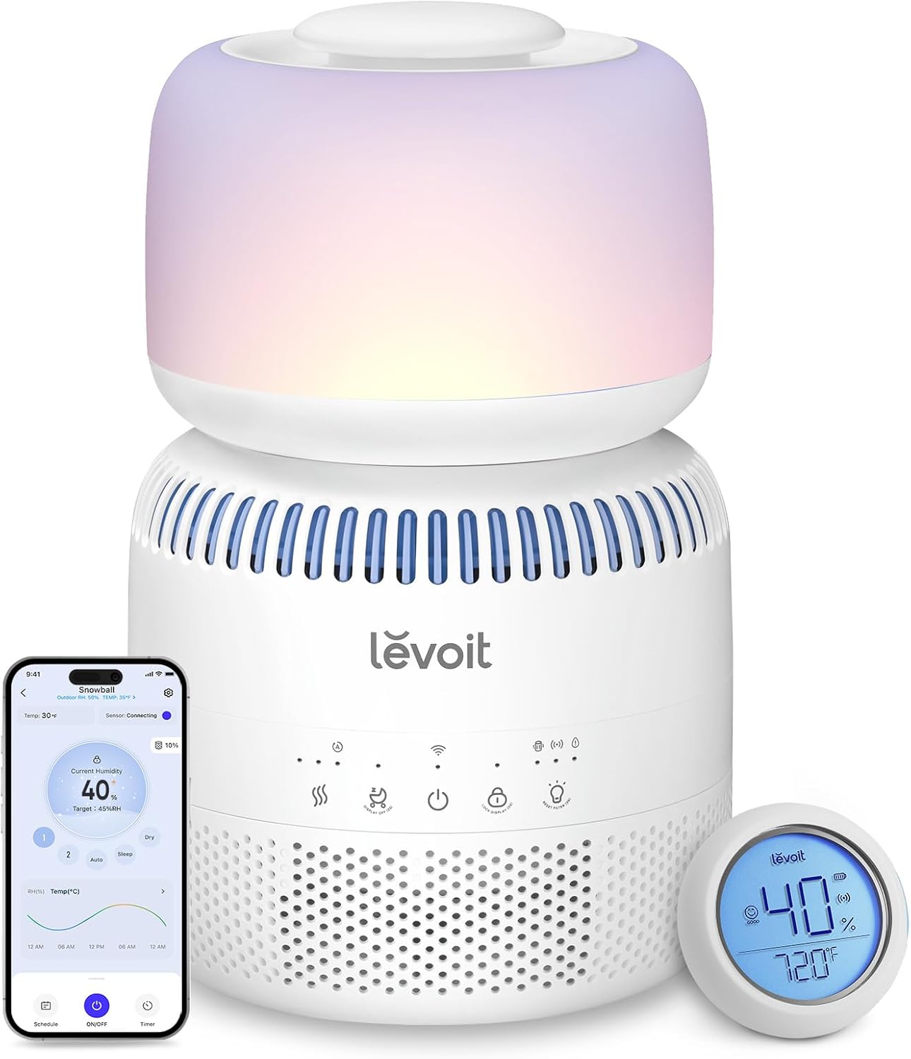 LEVOIT OasisMist 1000S (10L) Smart Humidifier for Home Large Room Bedroom, Last 100 Hours Suitable for Indoor Plant, Cover up to 600ft², Easy Top Fill, Remoter & Voice Control, Auto Mode, Quiet, White