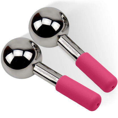 Ice Globes for Facials | Unbreakable Steel Cooling Roller | Cryo Sticks for Face | Massager for Face Neck & Eyes | Skin Care for Dark Circles, Puffiness, Wrinkles, Collagen Production (White)