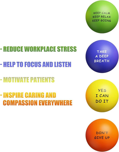 KDG Motivational Stress Balls(6 Pack) for Kids and Adults,Stress Relief Ball with Quetos to Rrelieve Anxiety and Manage Anger