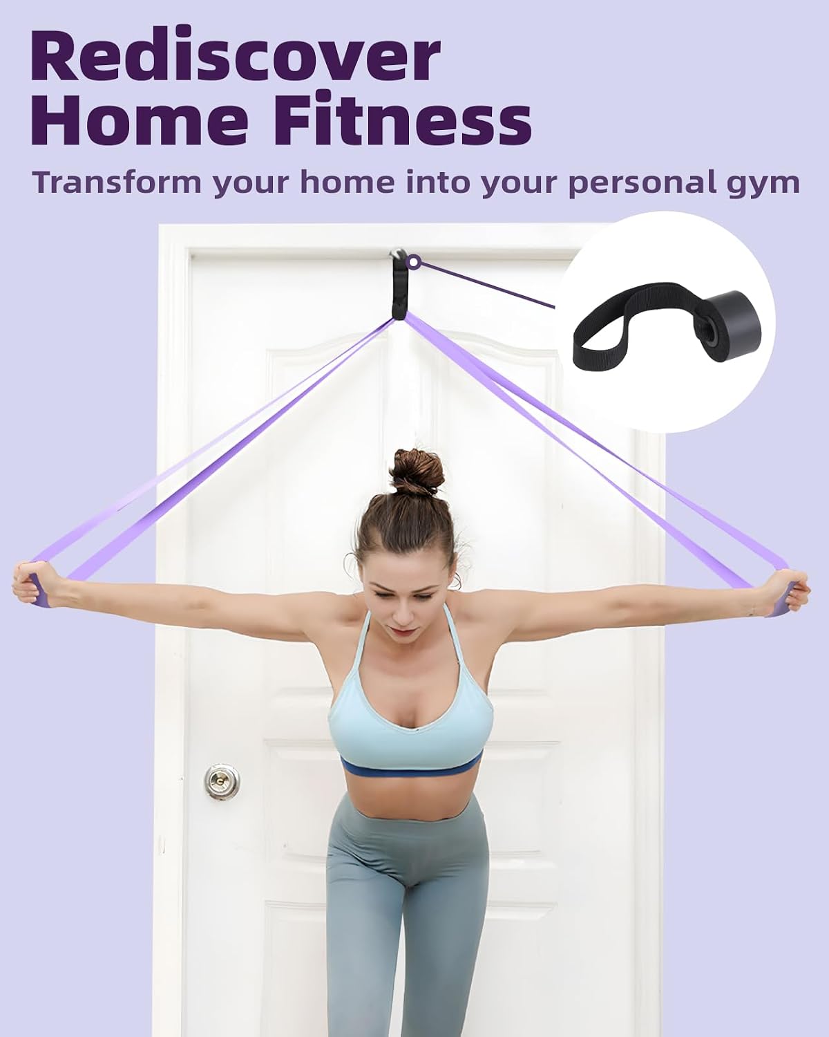 Fitense Resistance Bands Set - Pull Up Bands for Men Women, Exercise Bands Resistance with Door Anchor, Training Poster & Pouch for Body Stretching, Pull Up Assist