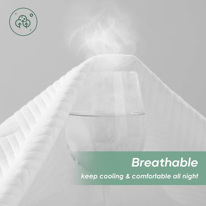 Cozymaker Queen Size 100% Waterproof Mattress Protector, Cooling Mattress Cover Fitted 8-21" Deep Pocket, 3D Air Fabric Soft Breathable Bed Mattress Pad Cover Noiseless Washable
