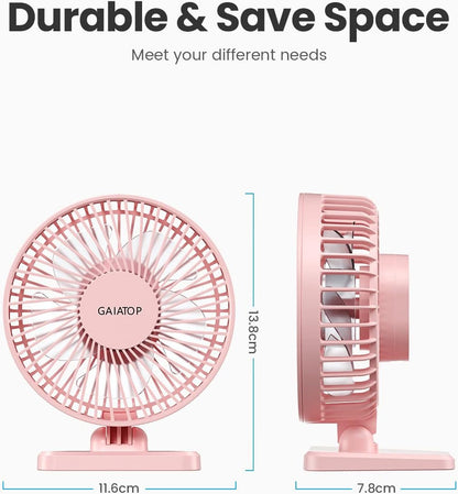 Gaiatop USB Desk Fan, Small But Powerful, Personal Portable Quiet 3 Speeds, Adjustable Mini Table Desktop fan for Cooling Home Office Car Summer Travel Gifts Blue