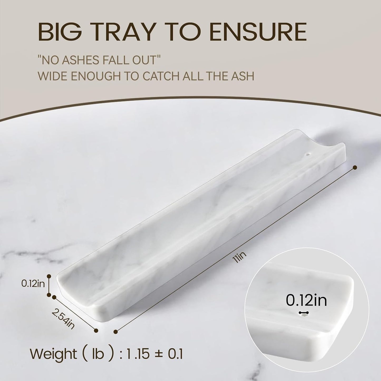 Koville Marble Incense Holder, Incense Holder for Sticks, Incense Sticks Holder Ash Catcher for Meditation Yoga SPA, Natural Stone Incense Burner, Home Table Decor (Grey)