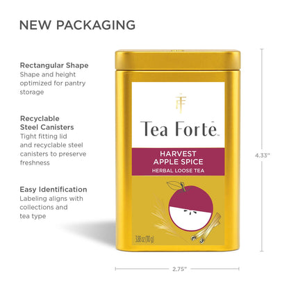 Tea Forte Harvest Apple Spice Loose Leaf Tea Canister