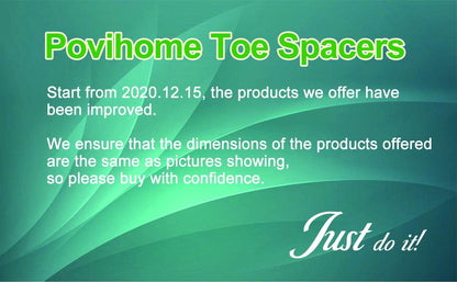 Povihome 6 Pack Gel Toe Spacer Separators(0.6'' Thick), Bunion Corrector for Overlapping Toe (1st/2nd Toe), Silicone Toe Spacers with Soft Gel Lining for Hallux & Bunion Pain Relief