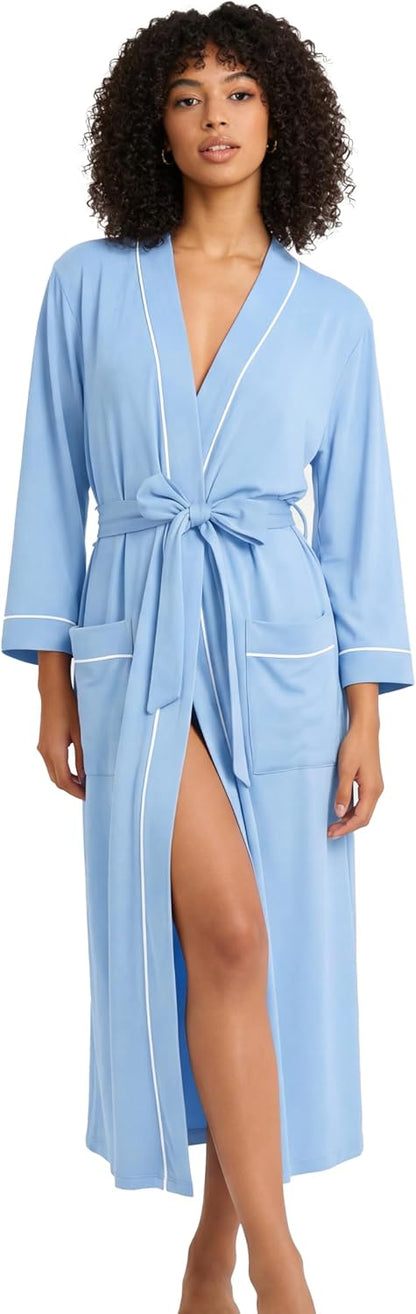 HEARTNICE Womens Cotton Robe, Soft Lightweight Long Knit Bathrobe