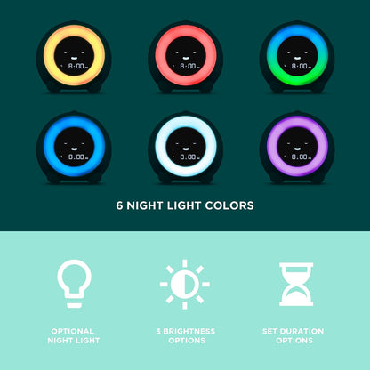 LittleHippo Mella: Kids Alarm Clock, Ready to Rise Children's Sleep Trainer, Night Light, Sound Machine and OK to Wake for Toddlers and Kids - Arctic Blue (Updated 2025)