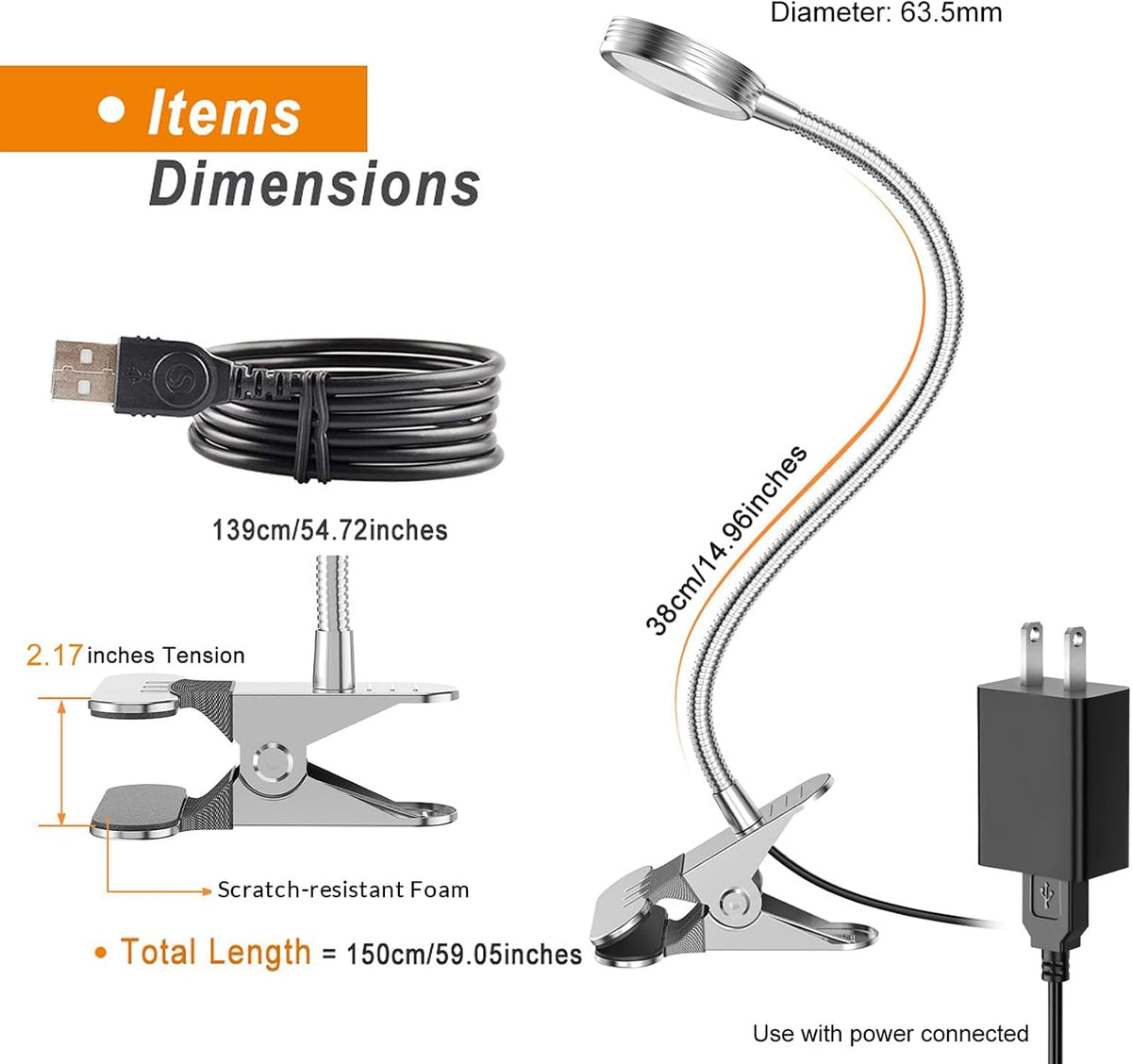 LEPOWER Clip on Light, Book Reading Lamp for Desk, Bed Headboard and Dorm