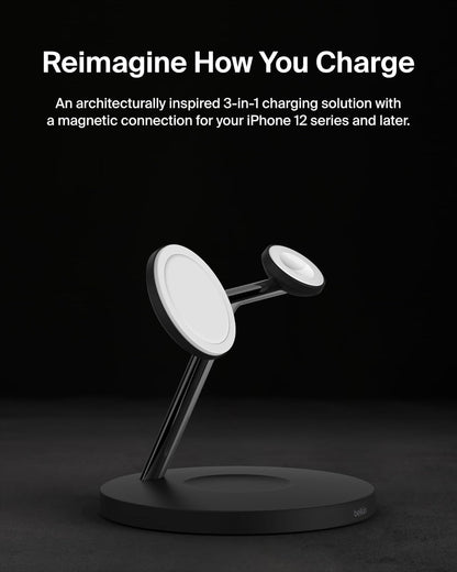 Belkin Qi2 15W Wireless Charging Station, 3 in 1 iPhone Charger
