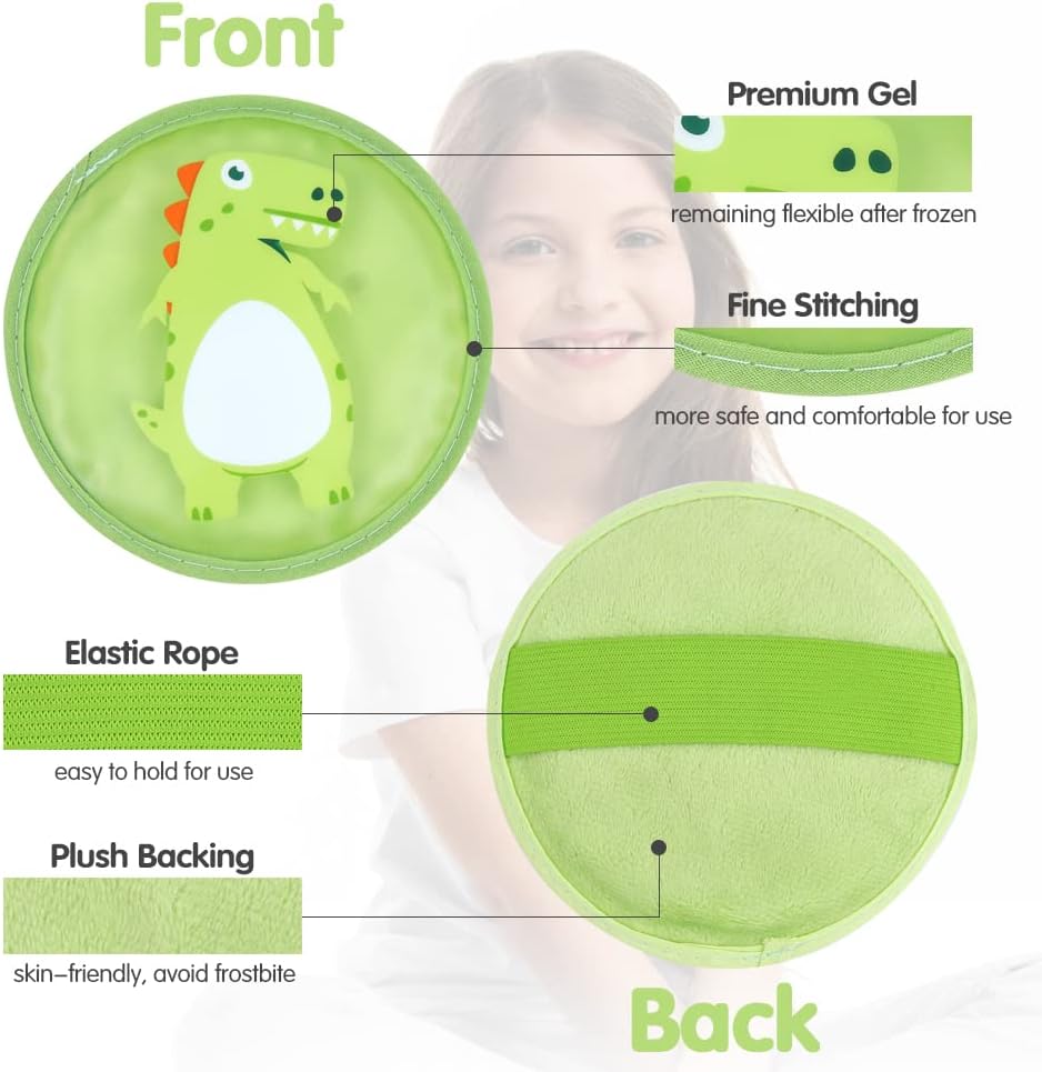 Hilph Kids Ice Packs for Boo Boos - FSA Eligible HSA, 3 Pack Gel Ice Packs for Toddlers & Children Injuries Reusable, Soft Small Hot & Cold Pack for Bumps, Bruises, Fever, Get Well Gifts