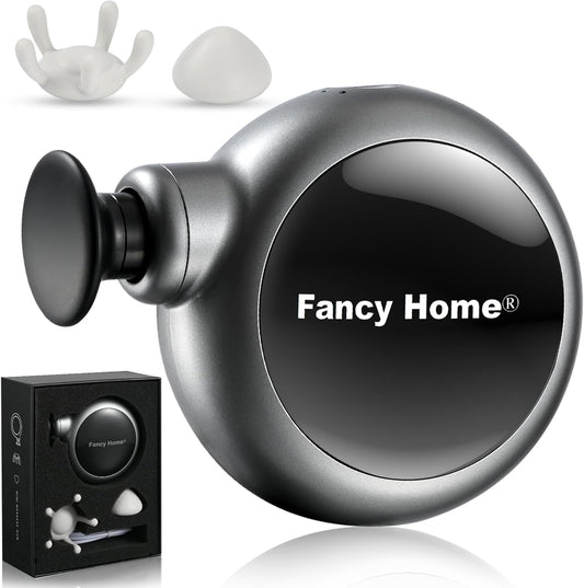 Fancy Home® Mini Massage Gun - Palm Sized Deep Tissue Massager Gun, Unique Small Hand Massager for Circulation, Cordless Powerful 3200 RPM | Ultra Quiet | Travel Friendly （Black Grey） Father's Day