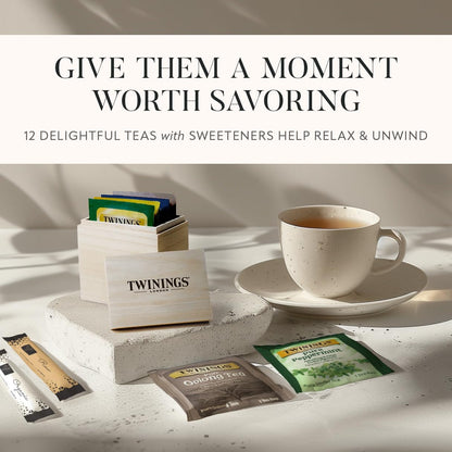 Tea Lovers Gifts Basket - Gift Set Include Temperature Retention Cup 12 Special Blend Teabags & Honey Presented in Beautiful Gift Bag For Women & Men - Birthday, Get Well, Thinking of You Care Package