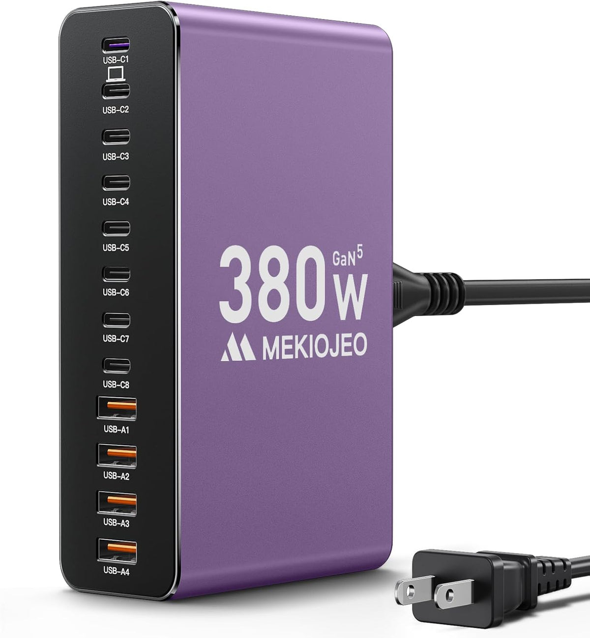 12 Ports Aluminum Alloy MEKIOJEO 380W Charging Station USB C Charger Block