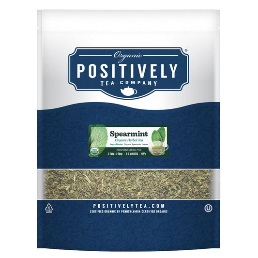 Positively Tea, Organic Spearmint Leaf, Herbal Tea, Loose Leaf, 16 Ounce